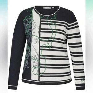 [US14]  Rabe Women's Striped Jumper Dark Blue Sweater 
NWOT